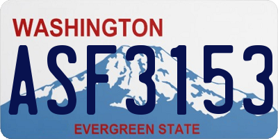 WA license plate ASF3153
