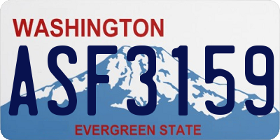 WA license plate ASF3159