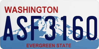 WA license plate ASF3160