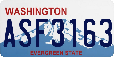 WA license plate ASF3163