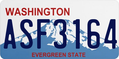 WA license plate ASF3164