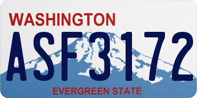 WA license plate ASF3172