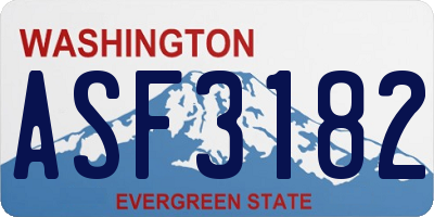 WA license plate ASF3182