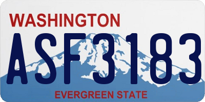 WA license plate ASF3183