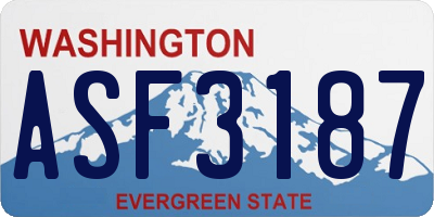 WA license plate ASF3187