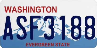 WA license plate ASF3188
