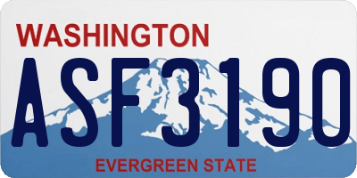 WA license plate ASF3190
