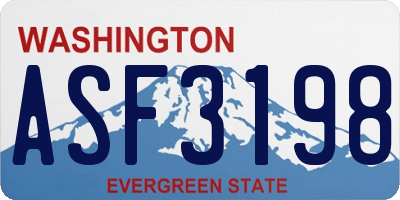 WA license plate ASF3198