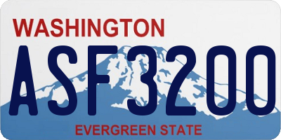 WA license plate ASF3200