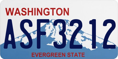 WA license plate ASF3212