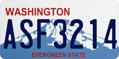 WA license plate ASF3214
