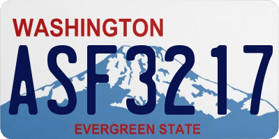 WA license plate ASF3217