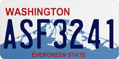 WA license plate ASF3241