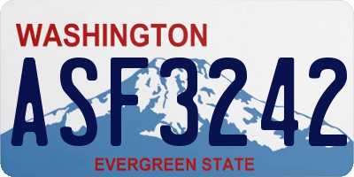 WA license plate ASF3242