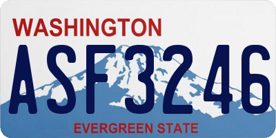 WA license plate ASF3246