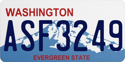 WA license plate ASF3249