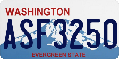 WA license plate ASF3250