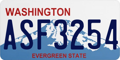 WA license plate ASF3254