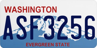 WA license plate ASF3256