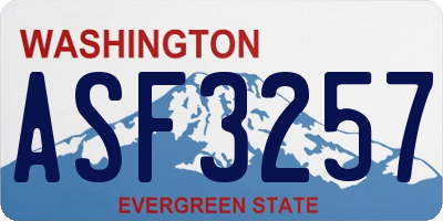 WA license plate ASF3257