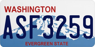 WA license plate ASF3259