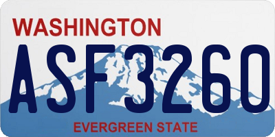 WA license plate ASF3260