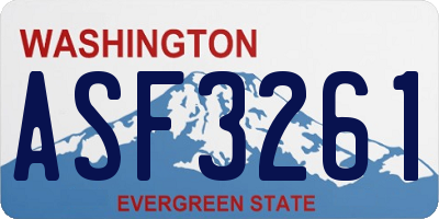 WA license plate ASF3261