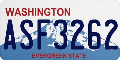 WA license plate ASF3262