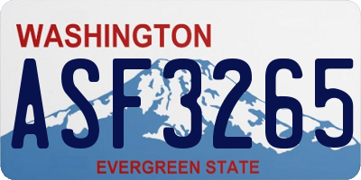 WA license plate ASF3265