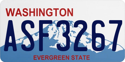 WA license plate ASF3267