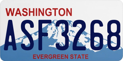WA license plate ASF3268