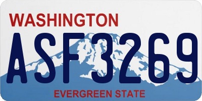 WA license plate ASF3269