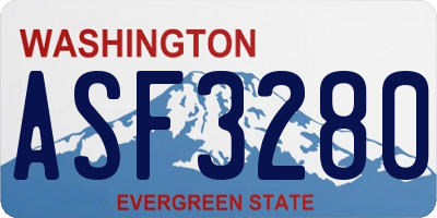 WA license plate ASF3280