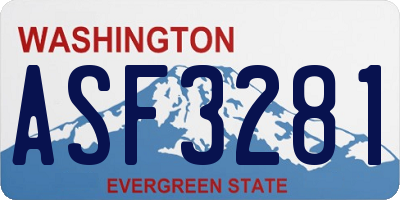 WA license plate ASF3281