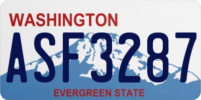 WA license plate ASF3287