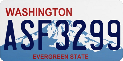 WA license plate ASF3299