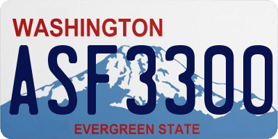 WA license plate ASF3300