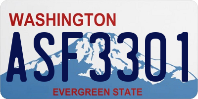 WA license plate ASF3301