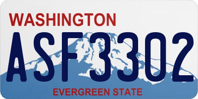 WA license plate ASF3302