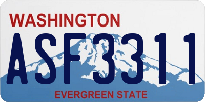 WA license plate ASF3311
