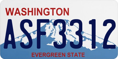 WA license plate ASF3312