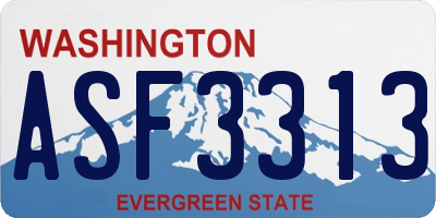 WA license plate ASF3313