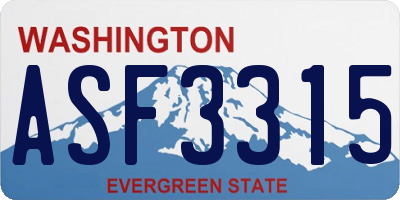 WA license plate ASF3315