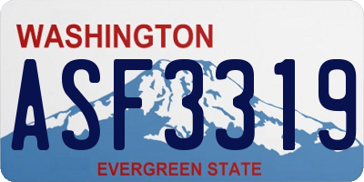 WA license plate ASF3319