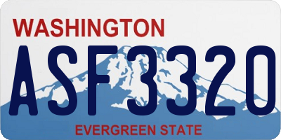 WA license plate ASF3320
