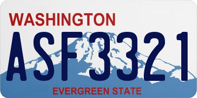 WA license plate ASF3321