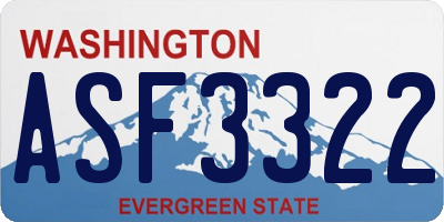 WA license plate ASF3322
