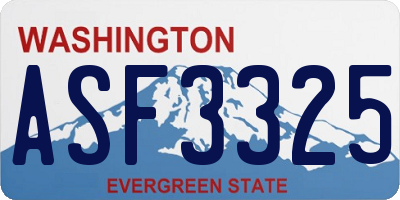 WA license plate ASF3325