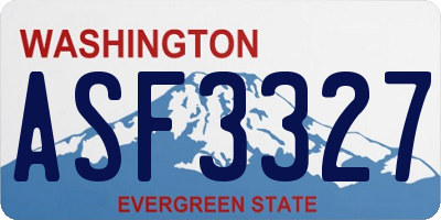 WA license plate ASF3327