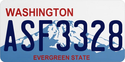 WA license plate ASF3328